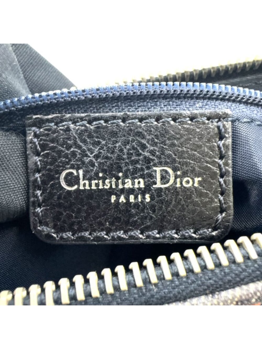 Dior Flight Line Trotter Leather Denim Gray Black Handbag Silver - Picture 4 of 15